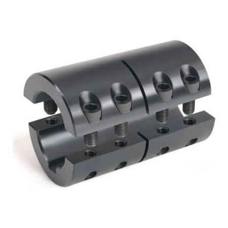 Climax Metal Metric Two-Piece Standard Clamping Couplings w/Keyway, 14mm, Black Oxide Steel 2MISCC-14-14-KW